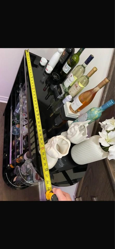 Modern Black Glass Bar Cabinet / Liquor Console - photo 2