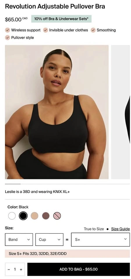 NEW Knix Adjustable S++ Pullover Bra