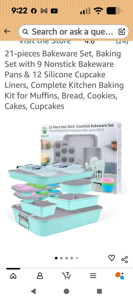 21 Pc Non-Stick Bakeware Set - Oven Safe - photo 3