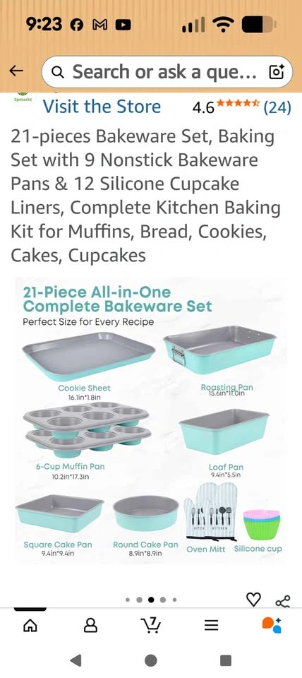 21 Pc Non-Stick Bakeware Set - Oven Safe - photo 4