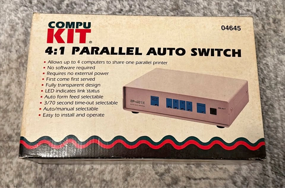 Compu kit CP-401N Auto Data Switch for 4 Computers to 1 Parallel
