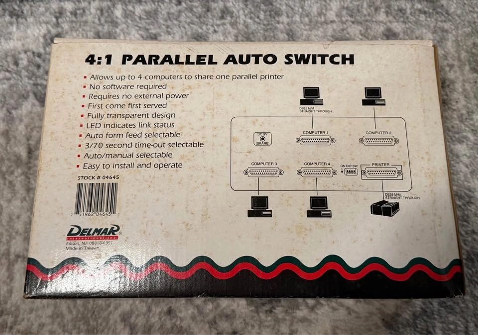 Compu kit CP-401N Auto Data Switch for 4 Computers to 1 Parallel - photo 2