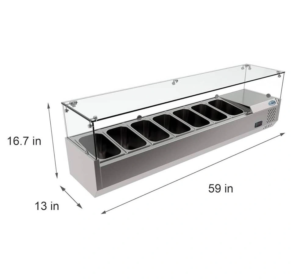 Commercial Refrigerator Table Top Salad Bar 59” Buffet - photo 3