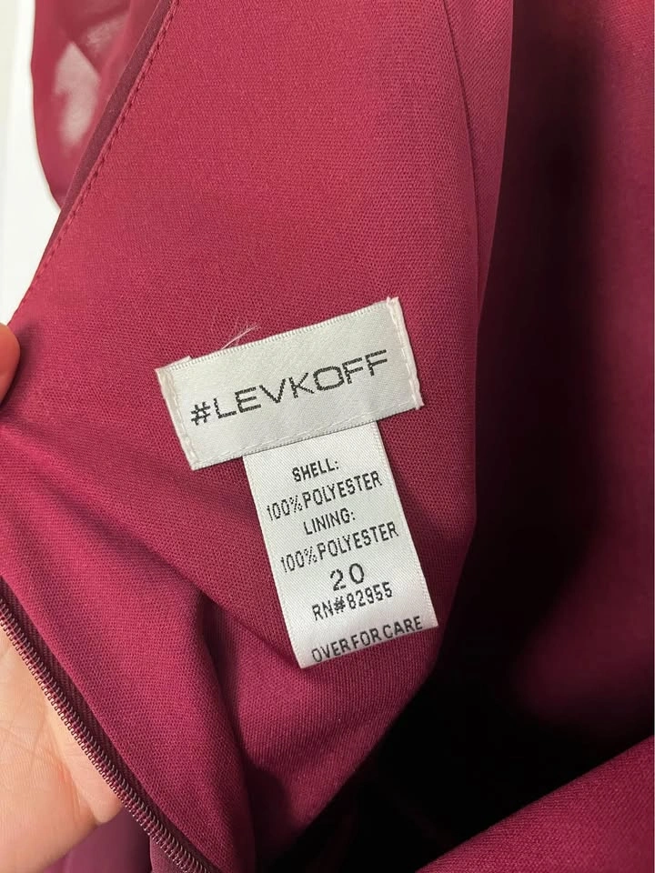 Occassion Dress - Plus Size - Levkoff - Red Wine Burgundy - photo 4