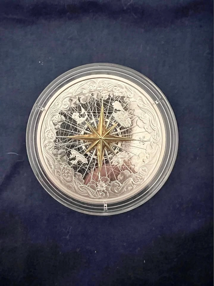 .9999 5oz Rose of the Winds Silver Round