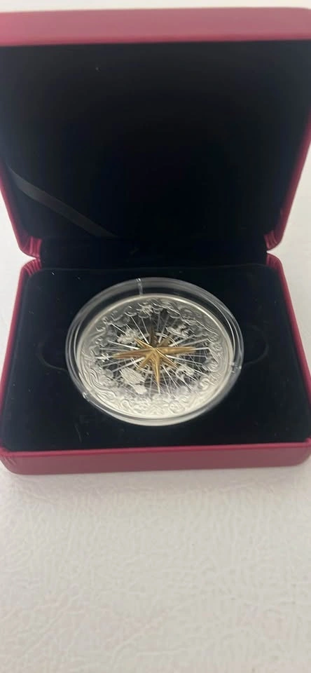 .9999 5oz Rose of the Winds Silver Round - photo 2
