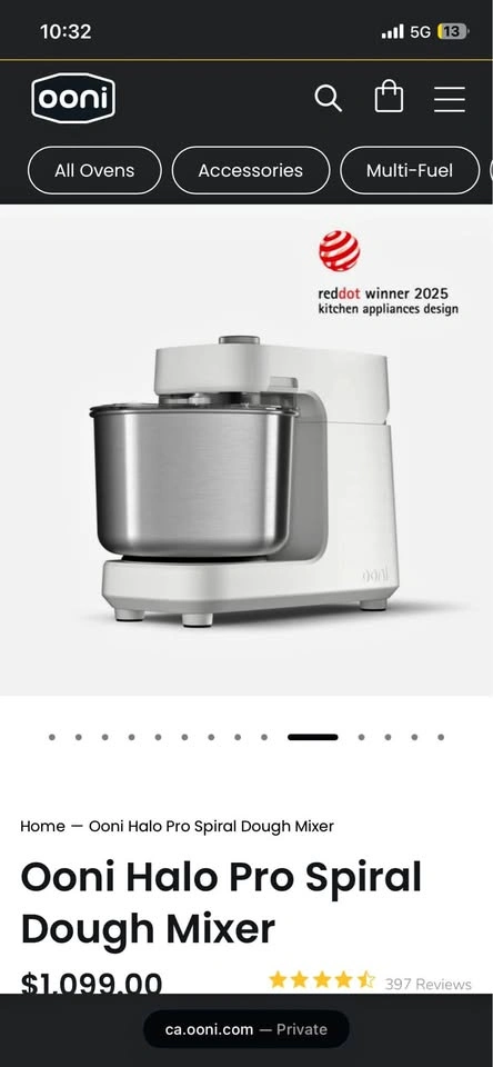 Ooni Pro Spiral Dough Mixer