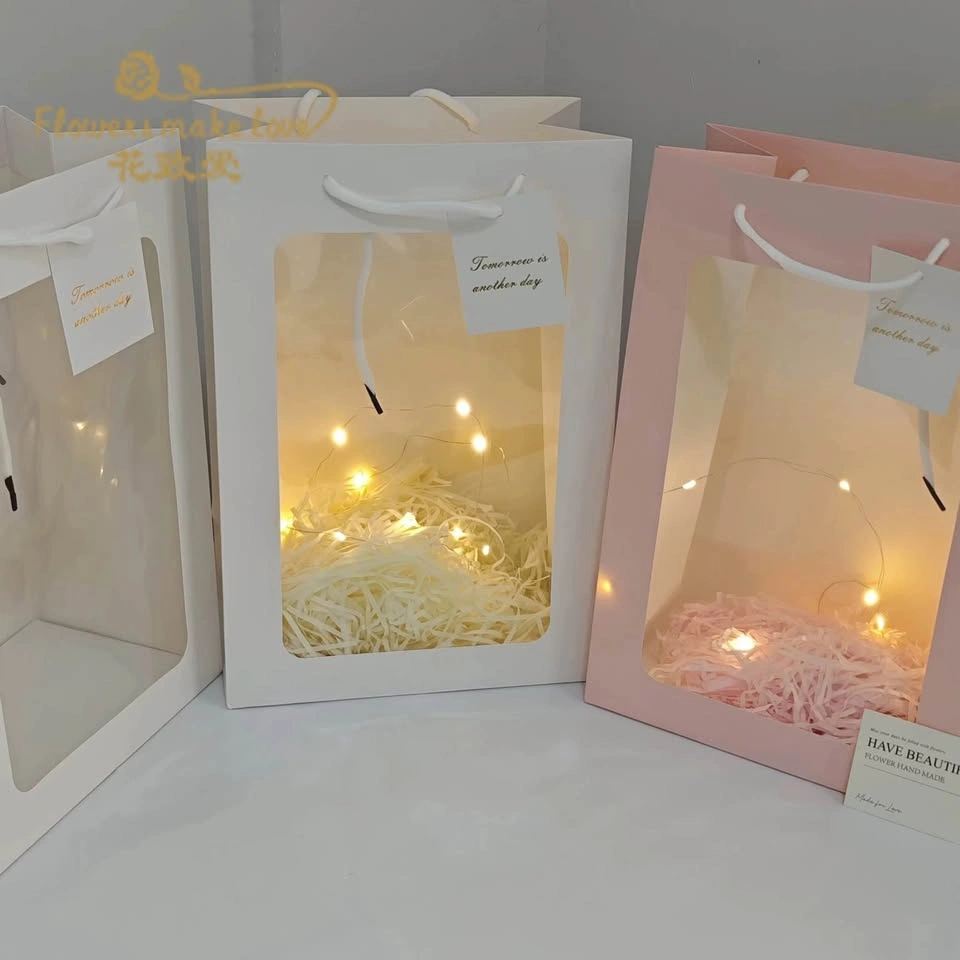 Window Gift Bags with Handles & Tags - White - photo 2