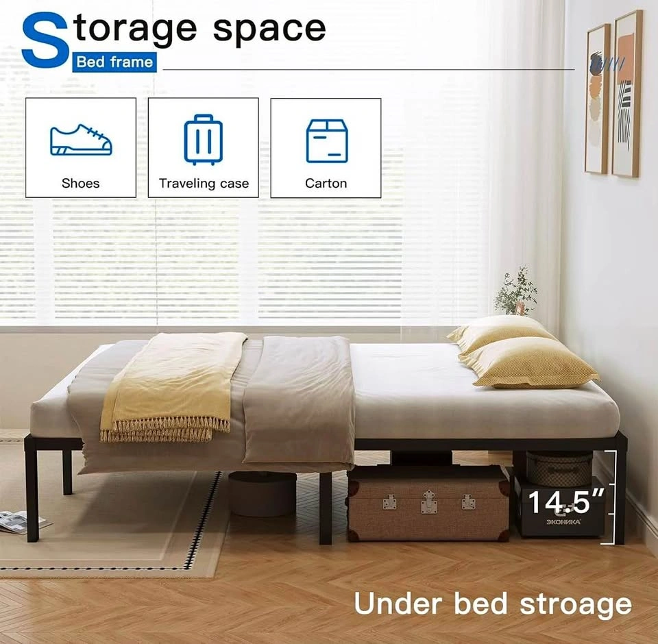 Queen Metal Bed Frame - No Box Spring Needed