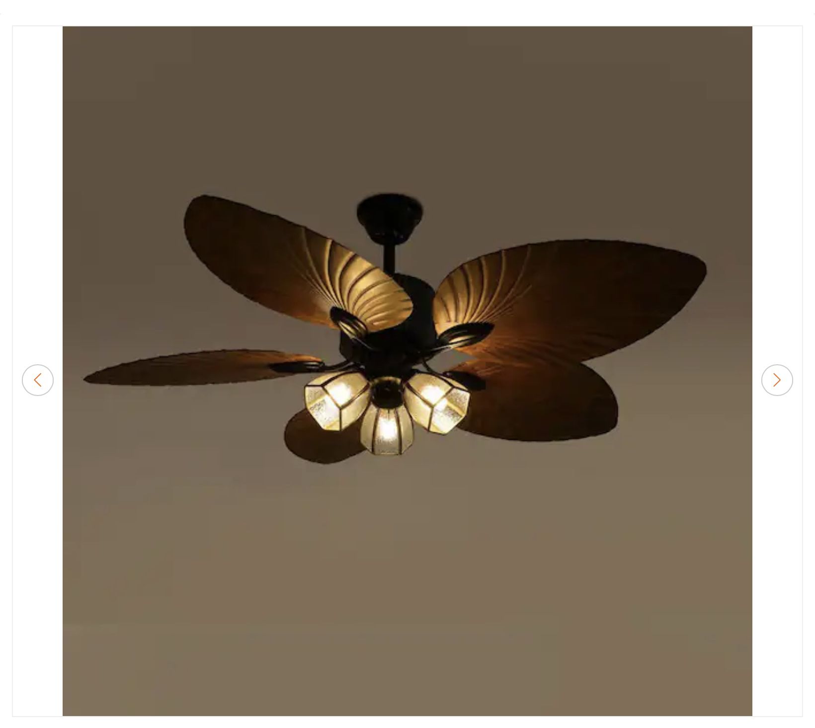 52 in. Black Modern Ceiling Fan - Tropical Palm Blades - photo 4