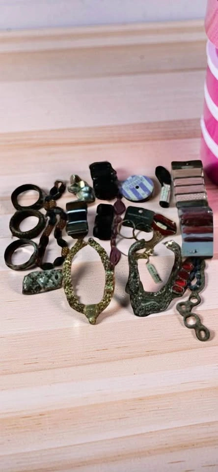 Colorful Button Earrings and Vintage Jewelry Lot (Number 1 Lot)