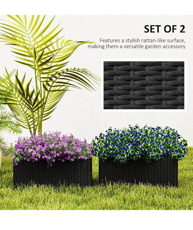 Railing Planter Box, 20 Inch Self-Watering Hanging Pots thumbnail