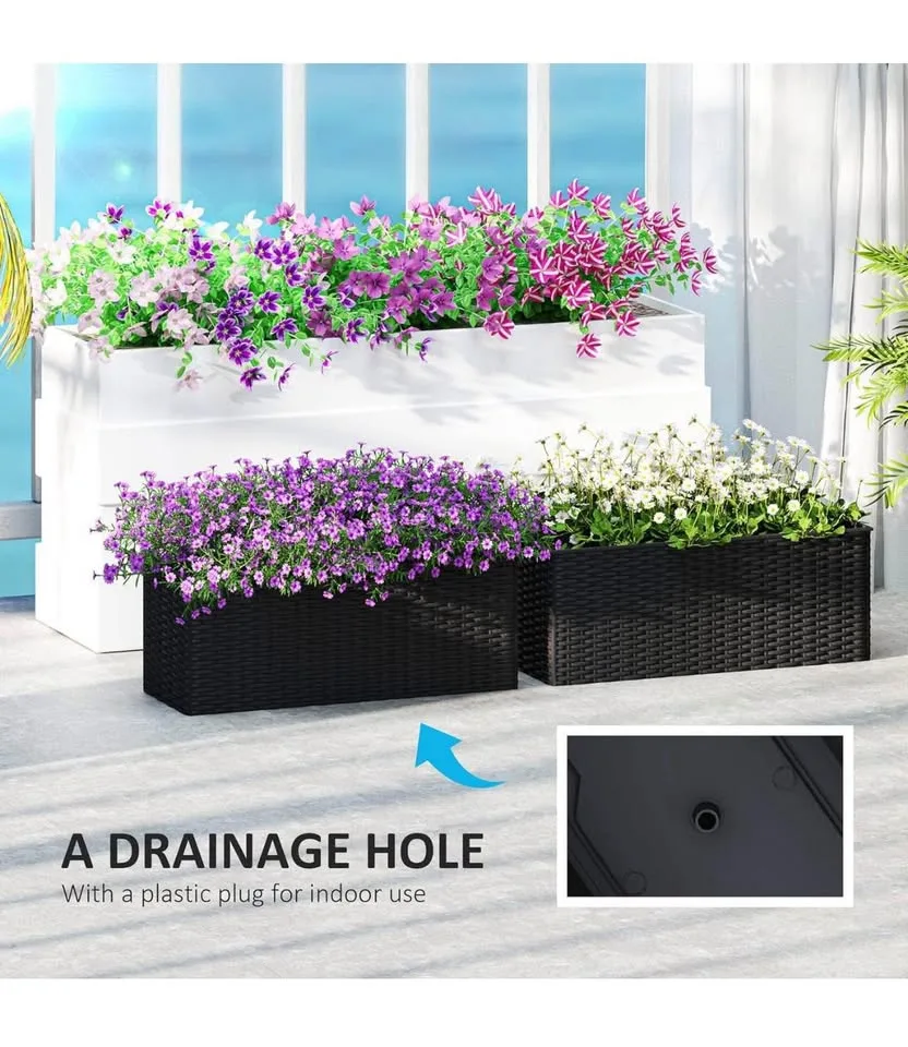 Railing Planter Box, 20 Inch Self-Watering Hanging Pots image indicator(3)