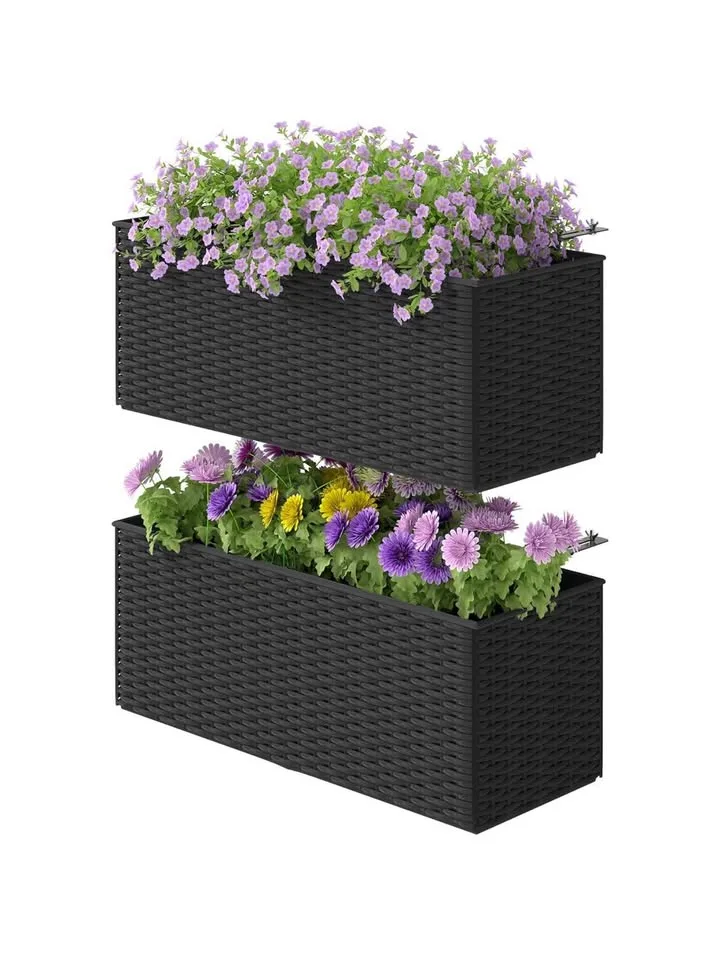 Railing Planter Box, 20 Inch Self-Watering Hanging Pots image indicator(4)