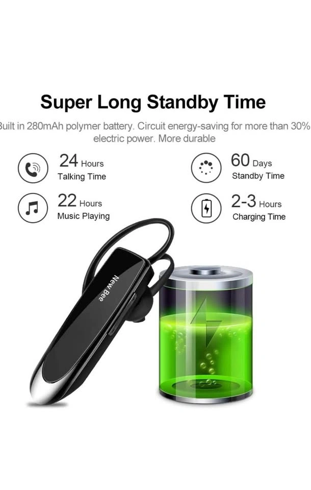 New Bee Bluetooth Earpiece V5.0 Wireless Handsfree Headset - photo 2
