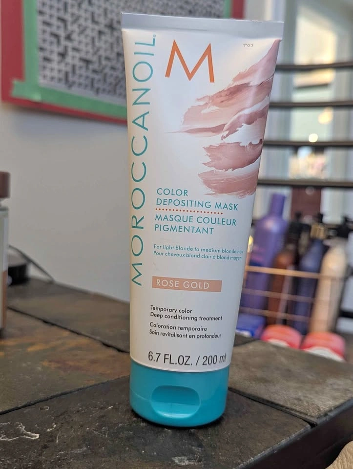 Brand new unopened Moroccan oil color depositing mask in rose go