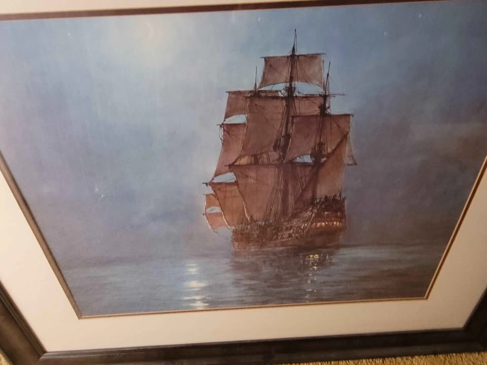 Framed Tall Ship Galleon Print - photo 2