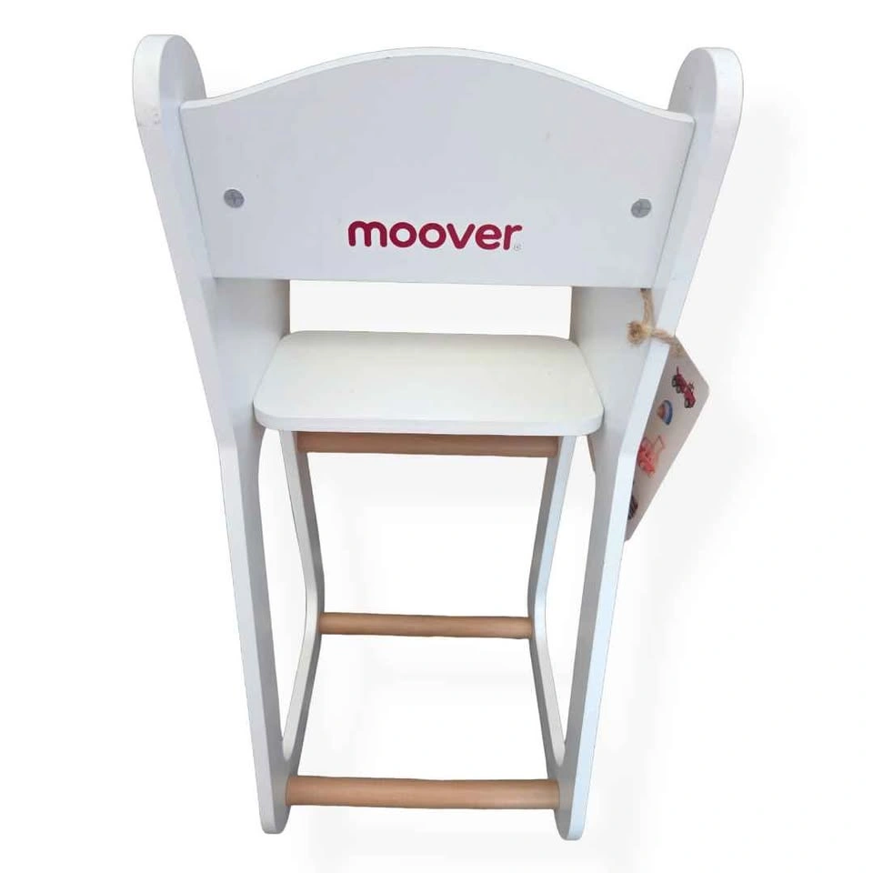 Moover Montessori Wooden Doll High Chair White + Feeding Set - photo 4