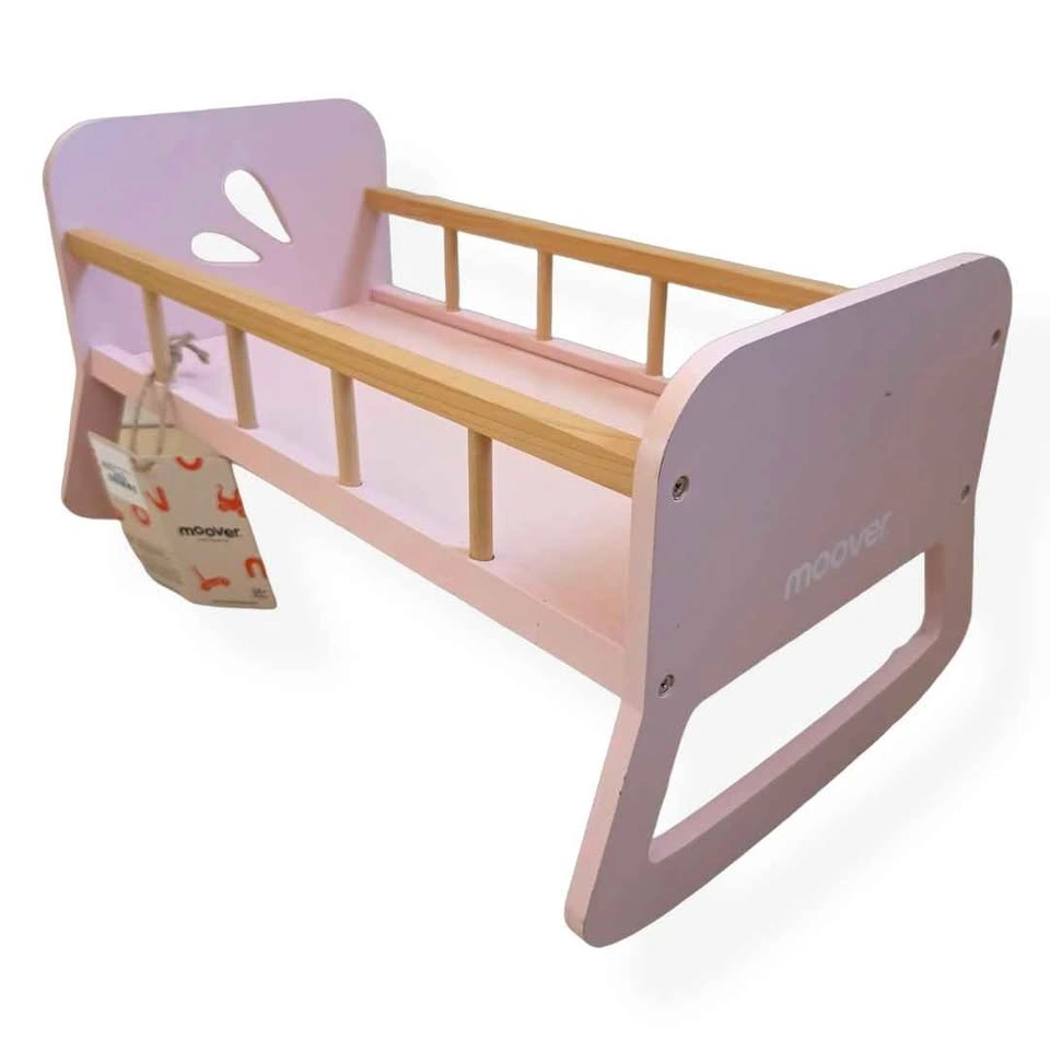 Moover Montessori Wooden Doll Furniture Set | Cradle + High Chai - photo 3