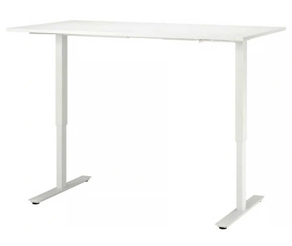 IKEA TROTTEN Sit-Stand Desk (Manual Crank) - White - 120x70 cm