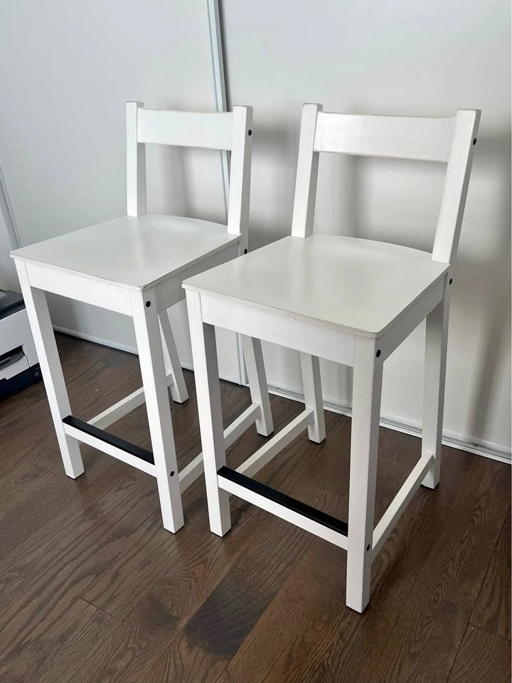 Pair of IKEA NORDVIKEN Bar Stools - White