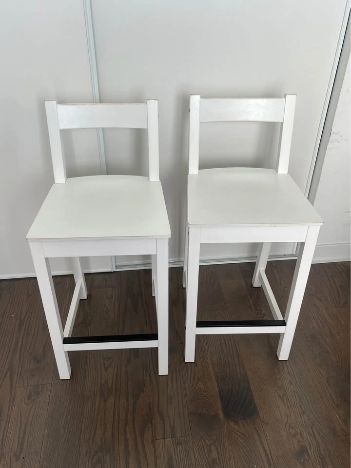 Pair of IKEA NORDVIKEN Bar Stools - White - photo 2