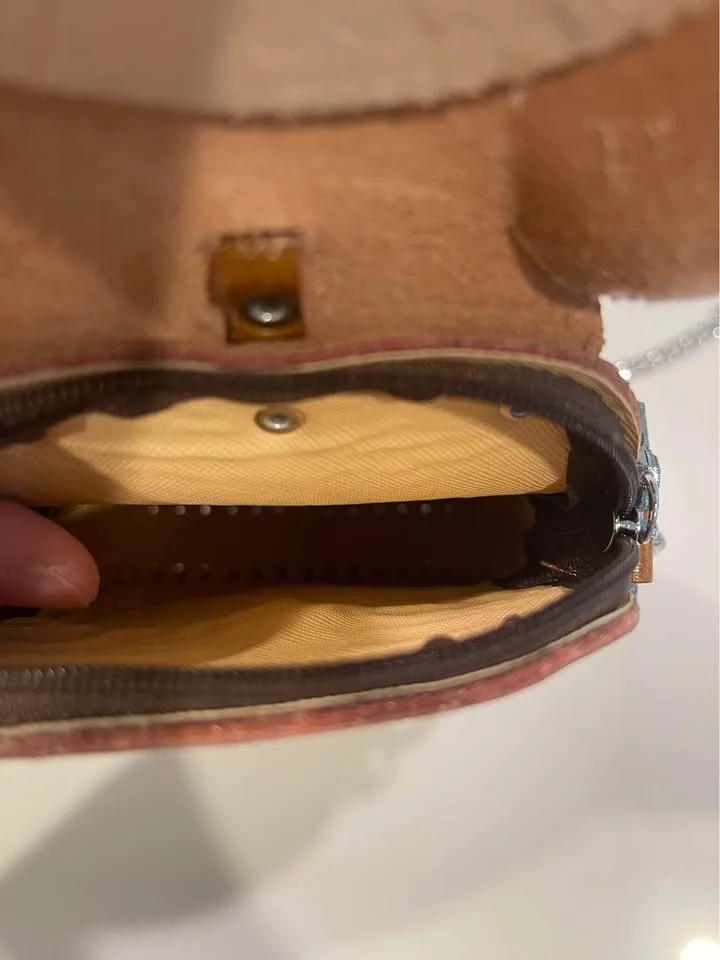 Vintage Mickey Mouse real calf Leather Crossbody Bag image indicator(3)