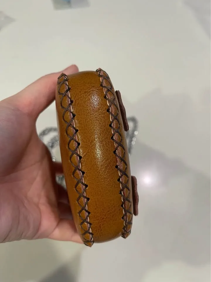 Vintage Mickey Mouse real calf Leather Crossbody Bag image indicator(6)