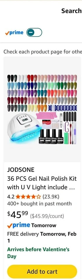 36 PCS Gel Nail Polish Kit with UV LED Lamp - Brand New!
