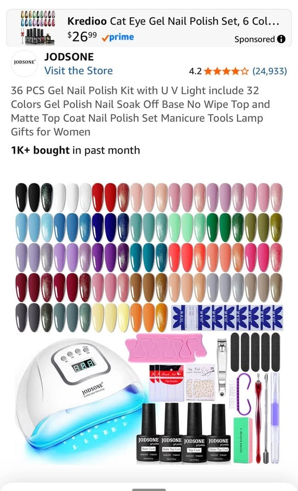 36 PCS Gel Nail Polish Kit with UV LED Lamp - Brand New! - photo 2