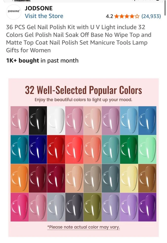 36 PCS Gel Nail Polish Kit with UV LED Lamp - Brand New! - photo 3