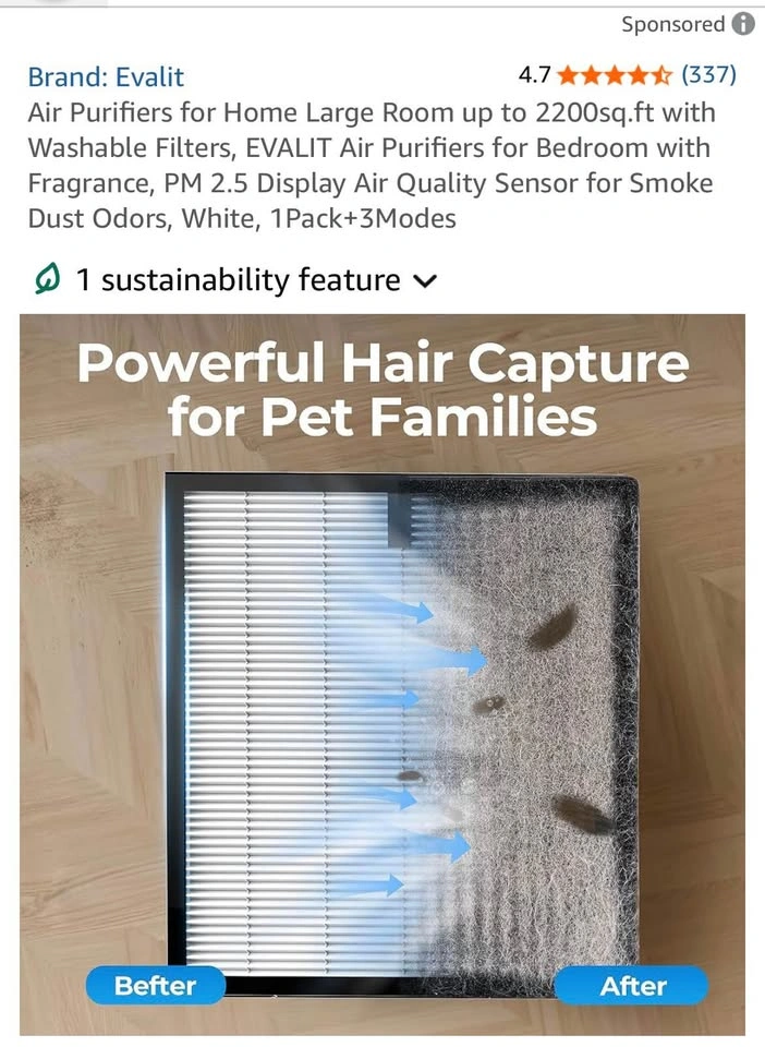 EVALIT Air Purifier for Large Rooms up to 2200 sq.ft - photo 3