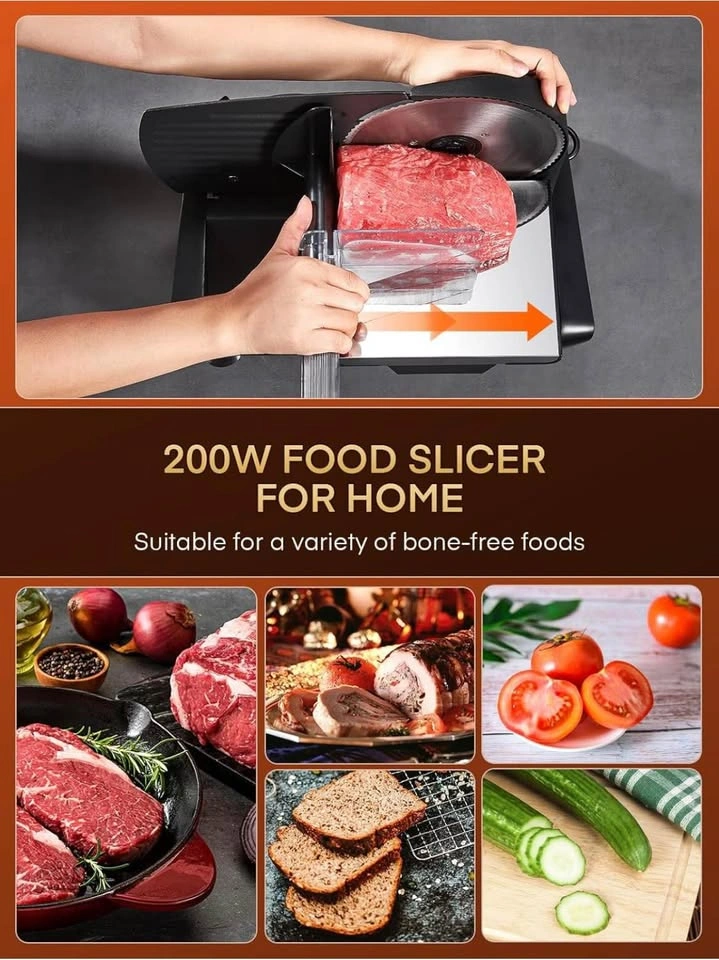 FOHERE 200W Electric Meat Slicer - Adjustable Thickness - photo 5