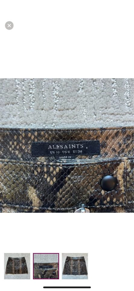 Leather Snakeskin Skirt (size 6) - photo 2