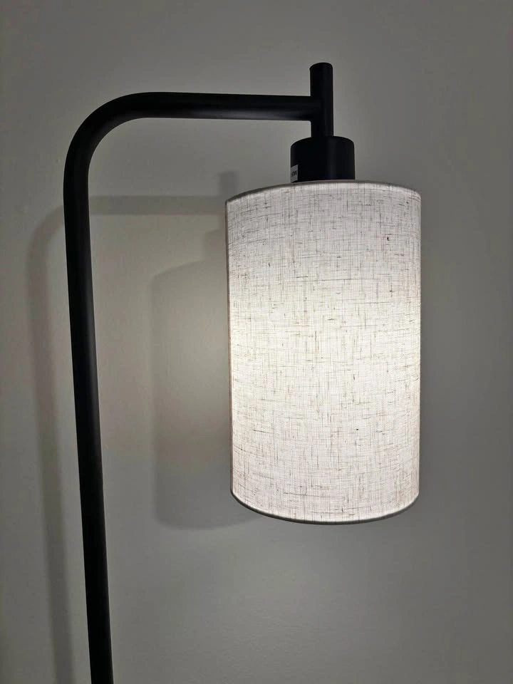 Floor Lamp with Linen Shade, Dimmable w/ Remote