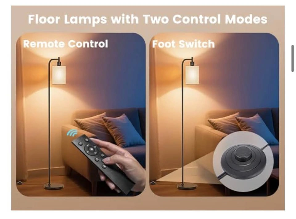 Floor Lamp with Linen Shade, Dimmable w/ Remote - photo 5
