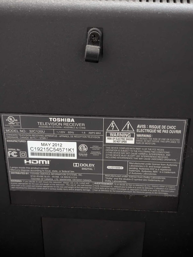 Toshiba 32C120U 32-inch LCD TV - photo 4