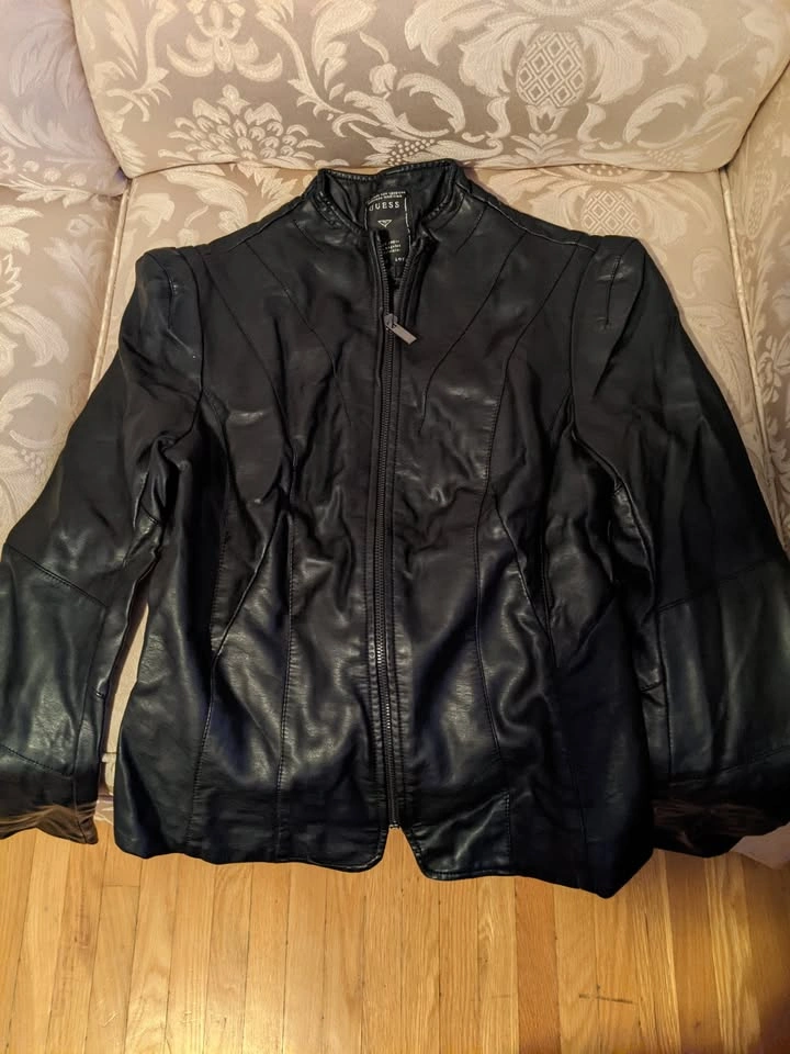 Cute Women's Faux Leather Guess Jacket