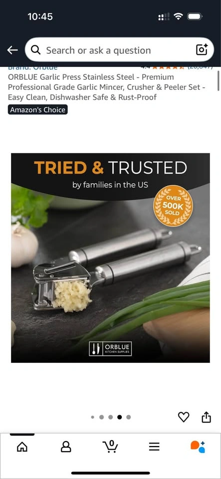 Orblue Stainless Steel Garlic Press - photo 3