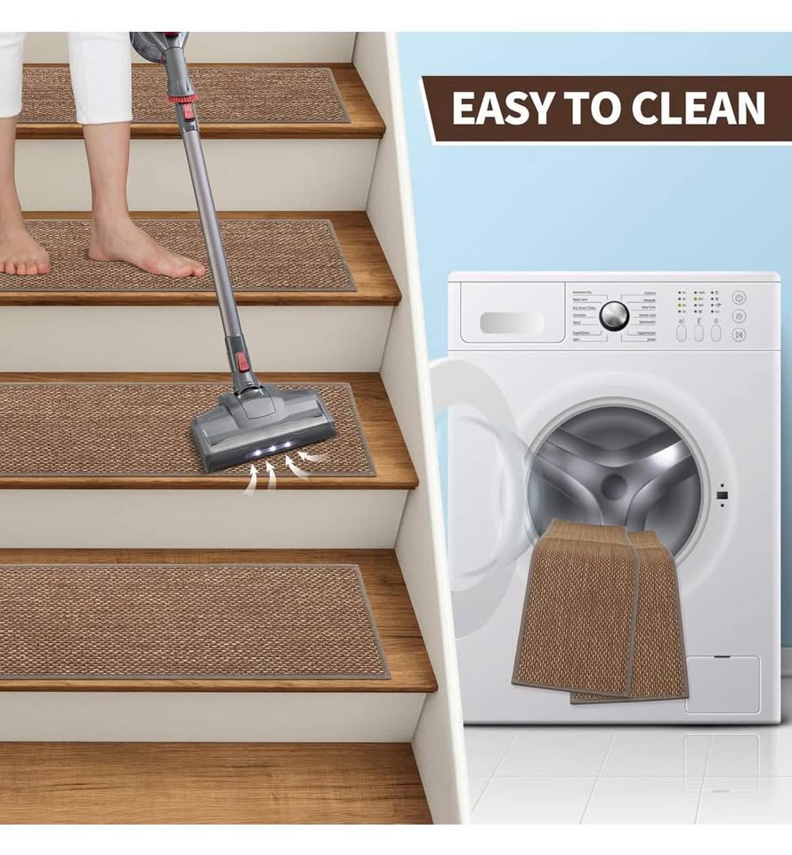 Linen Stair Treads Non Slip Indoor 30x8 Inch, 15Pcs - photo 5