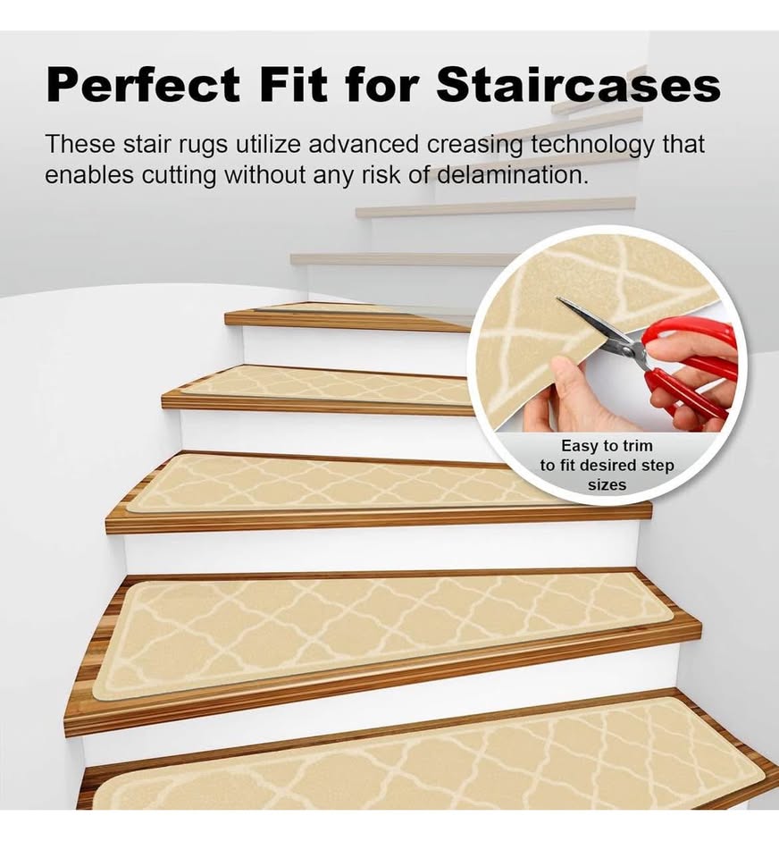Carpet Stair Treads Non Slip Indoor, 15 Packs 30X8in - photo 3