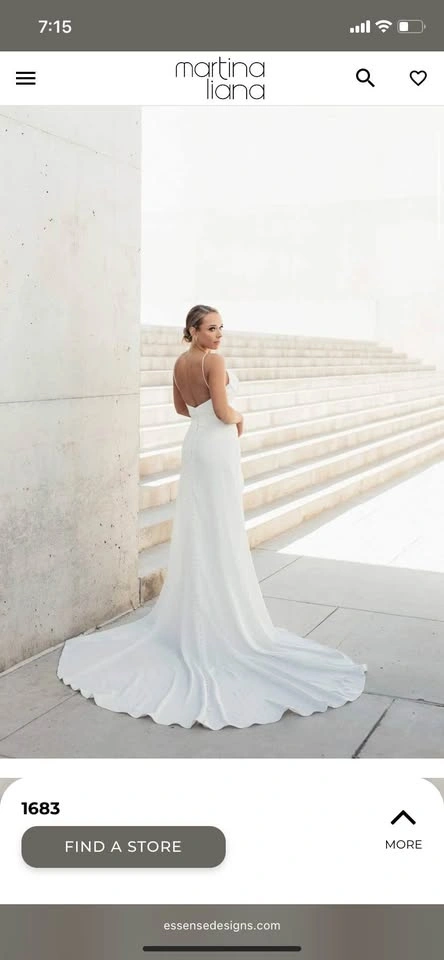 Martina Liana 1683 Wedding Dress - Custom Sleeves - photo 2