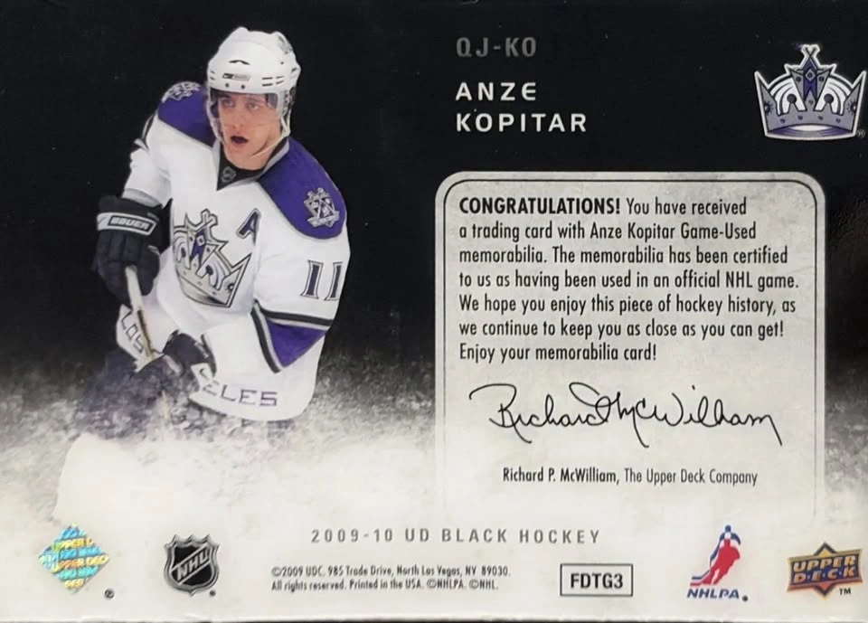 Anze Kopitar Black Ice #05/50 Rare Numbered Hockey Card - photo 2