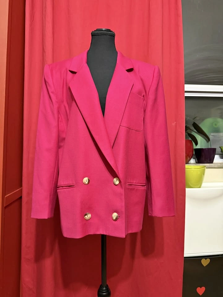 Fuchsia 100% Wool Blazer - Size 12 Petite
