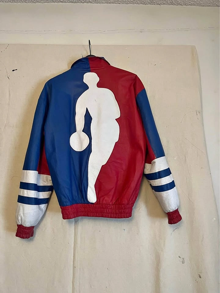 Vintage 90s Leather Basketball Jacket – NBA Inspired