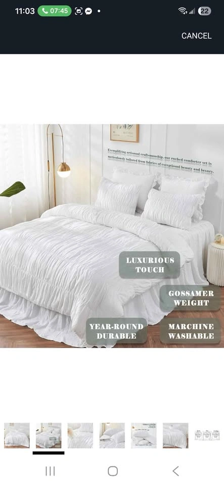 White Comforter sets Queen - photo 3