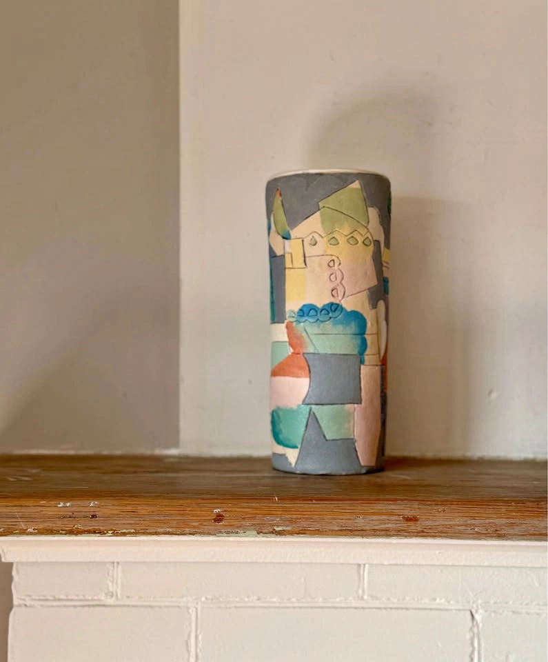 Vintage 1970s Vietnamese Art Pottery Vase