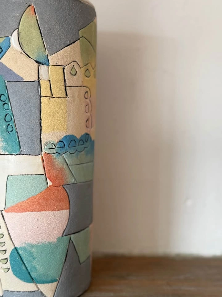 Vintage 1970s Vietnamese Art Pottery Vase - photo 3
