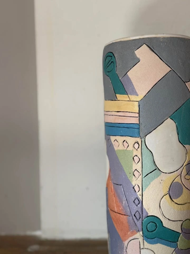 Vintage 1970s Vietnamese Art Pottery Vase - photo 4