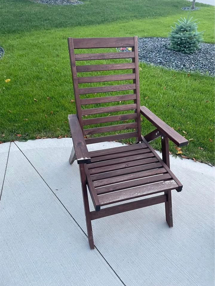 Weathered Outdoor Reclining Ikea Chair